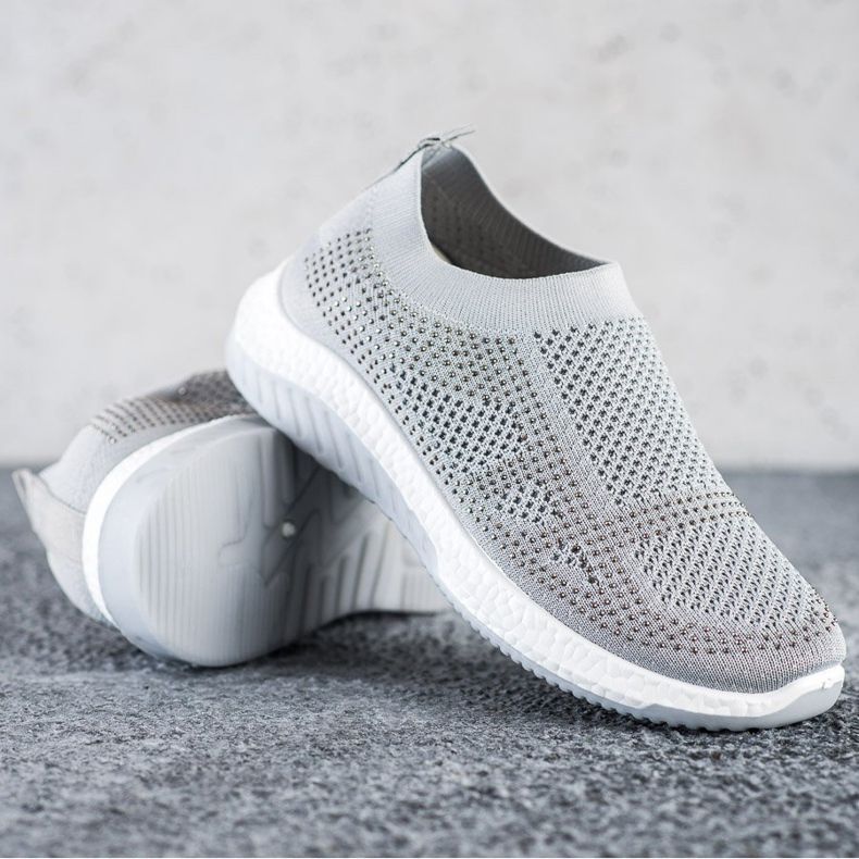 SHELOVET Scarpe da ginnastica senza lacci grigio 1