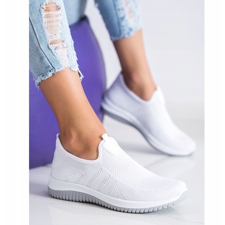 SHELOVET Scarpe sportive slip-on bianca 2