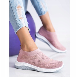 SHELOVET Scarpe da ginnastica senza lacci rosa 2