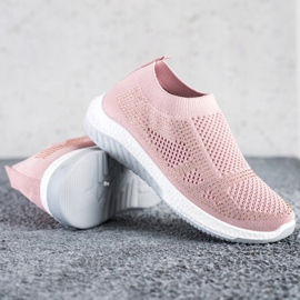 SHELOVET Scarpe da ginnastica senza lacci rosa 1