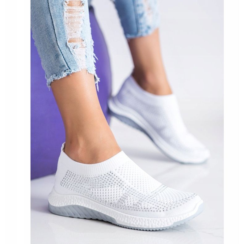 SHELOVET Scarpe da ginnastica senza lacci bianco 2