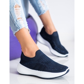 Renda Sneakers Slip-on Con Cristalli blu 2
