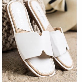 SHELOVET Eleganti pantofole in ecopelle bianco 1