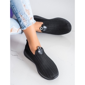 SHELOVET Scarpe sportive in tessuto nero 1