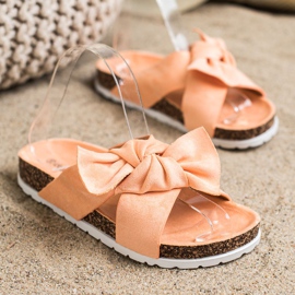 Ideal Shoes Pantofole alla moda arancia 2