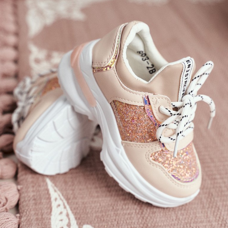 FRROCK Scarpe Sportive per Bambini con Glitter Rosa Matylda 3