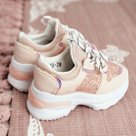 FRROCK Scarpe Sportive per Bambini con Glitter Rosa Matylda 2