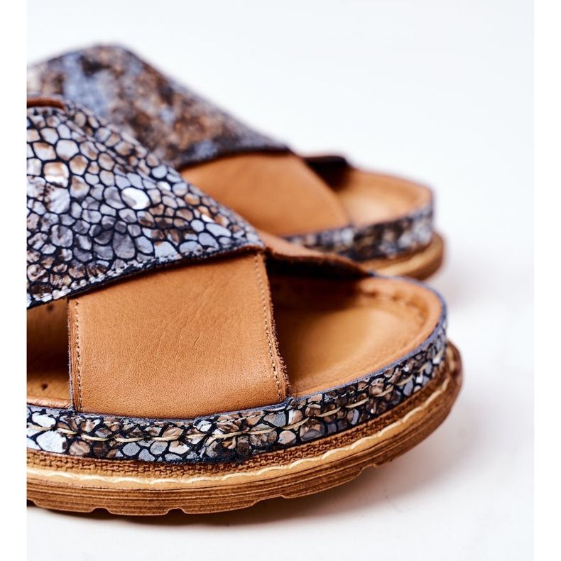 Pantofole in pelle profilate Maciejka 04986-02 Marrone 1