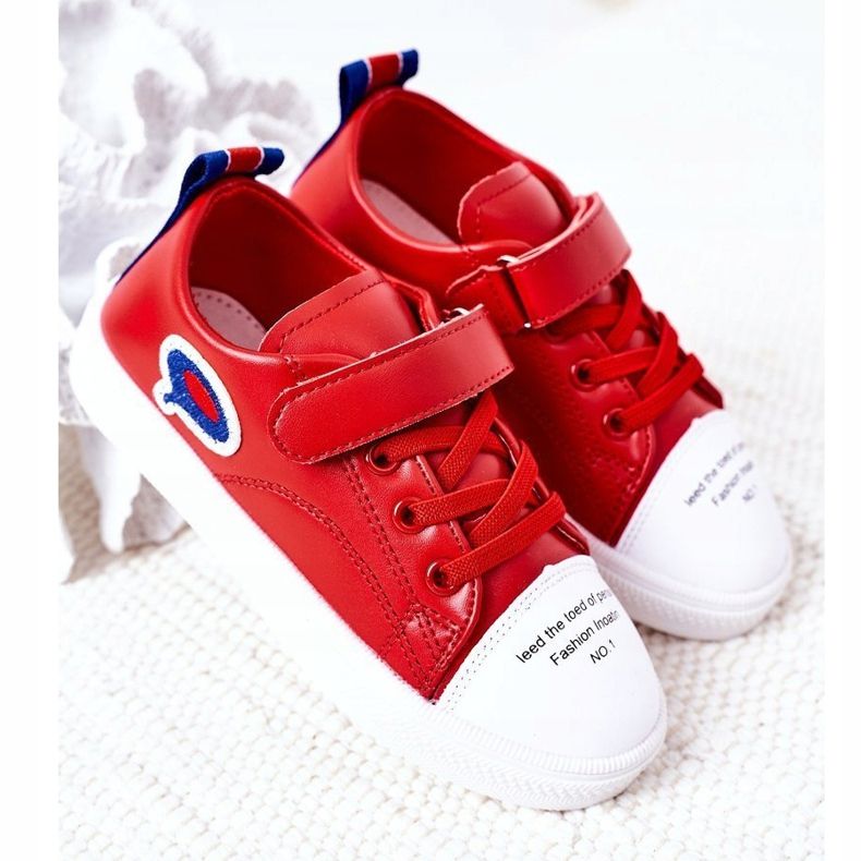 Apawwa Scarpe da ginnastica rosse con velcro per bambini rosso 2