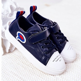 Apawwa Sneakers per bambini in velcro blu navy per bambini 2
