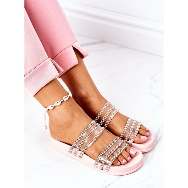 PS1 Ciabatte In Gomma Con Cubic Zirconia Rosa Miss You 1