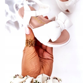 FR1 Sandali per bambini con fiocco bianco Abbie bianca 3