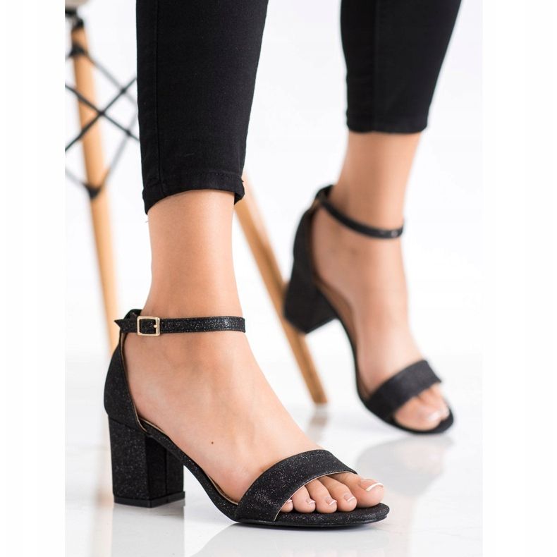 Mannika Sandali Classici Con Glitter nero 1