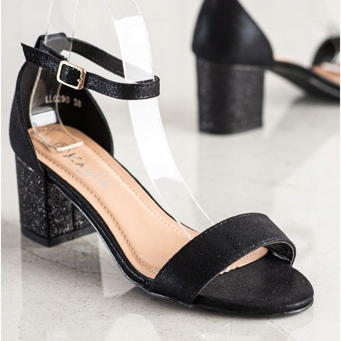 Kayla Sandali Con Glitter Sulla Barra nero 1