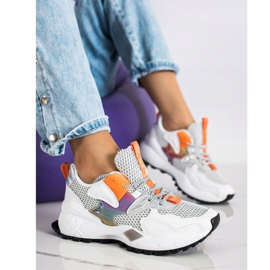 SHELOVET Sneakers alla moda con rete bianco multicolore 2
