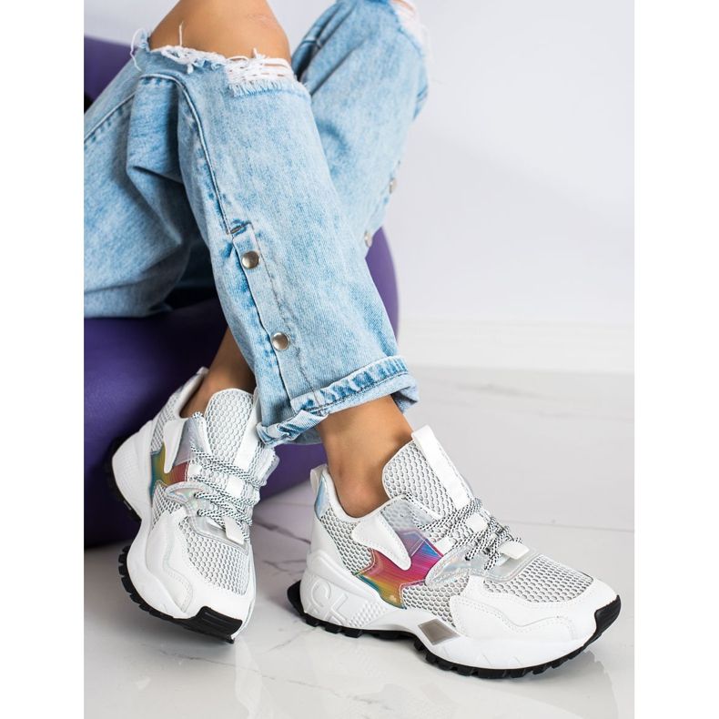SHELOVET Sneakers alla moda con rete bianca 1