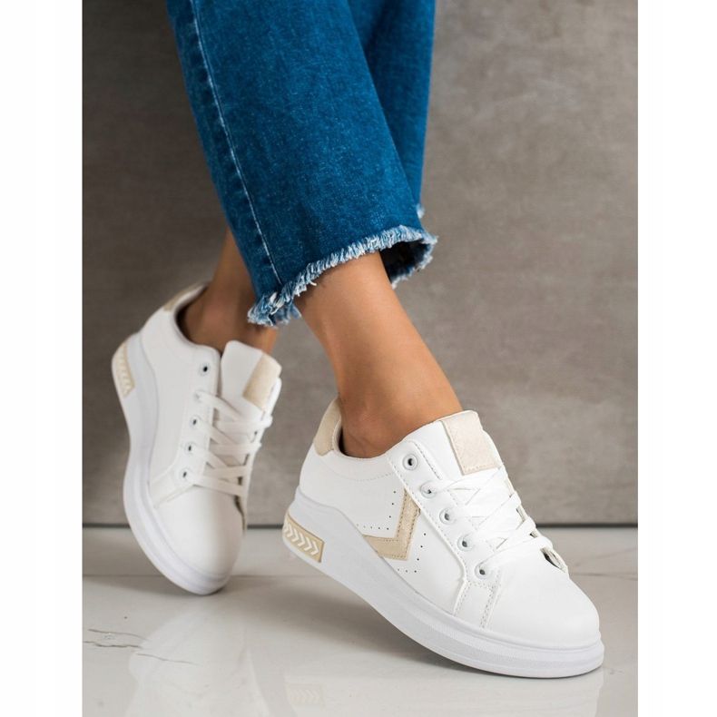 SHELOVET Sneakers in ecopelle bianca 2