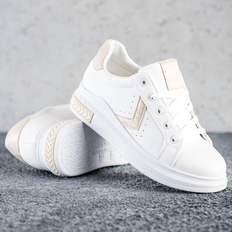 SHELOVET Sneakers in ecopelle bianca 1