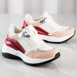 SHELOVET Sneakers BIANCHE E ROSA alla moda bianca 1
