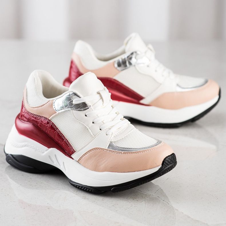 SHELOVET Sneakers BIANCHE E ROSA alla moda bianco 1