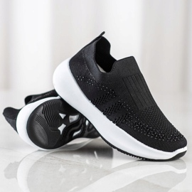 Renda Sneakers Slip-on Con Cristalli nero 1