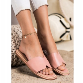 SHELOVET Eleganti pantofole in ecopelle rosa 1