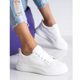 SHELOVET Sneakers alla moda sulla piattaforma bianca 2