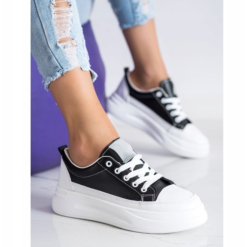 SHELOVET Sneakers alla moda sulla piattaforma nero 2