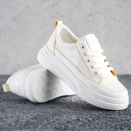 SHELOVET Sneakers alla moda sulla piattaforma bianco 1