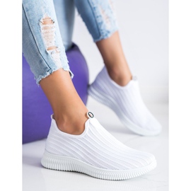 SHELOVET Scarpe sportive in tessuto bianco 2