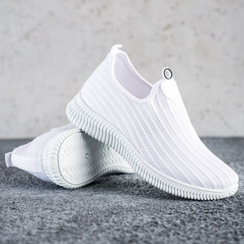 SHELOVET Scarpe sportive in tessuto bianco 1