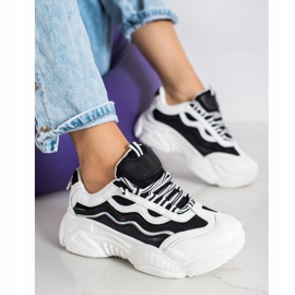SHELOVET Sneakers bianche e nere bianco nero 2