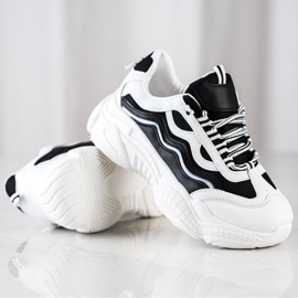 SHELOVET Sneakers bianche e nere bianco nero 1