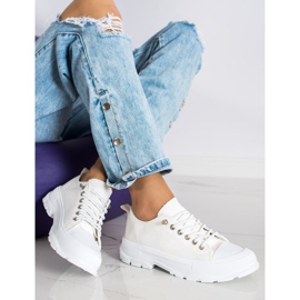 Sabatina Sneakers alla moda sulla piattaforma beige 1