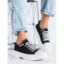 Sabatina Sneakers alla moda sulla piattaforma nero 1