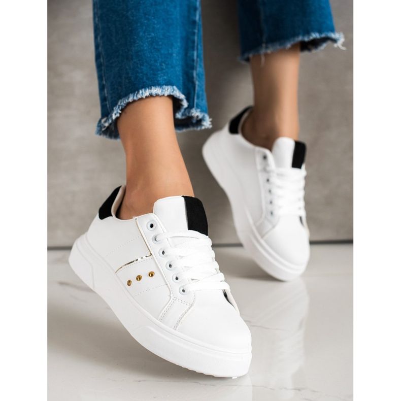 SHELOVET Sneakers in ecopelle bianca 1