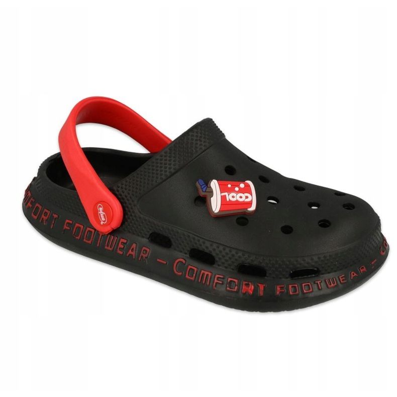 Pantofole in schiuma per bambini Befado - nere 159Y103 nero rosso 1