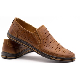 Polbut Scarpe traforate da uomo 2107P cammello marrone 4
