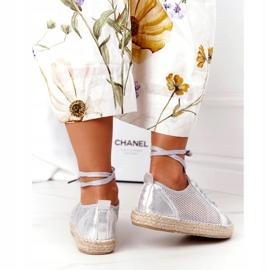 S.Barski Espadrillas Allacciate Traforate S. Barski L17704 Argento 2