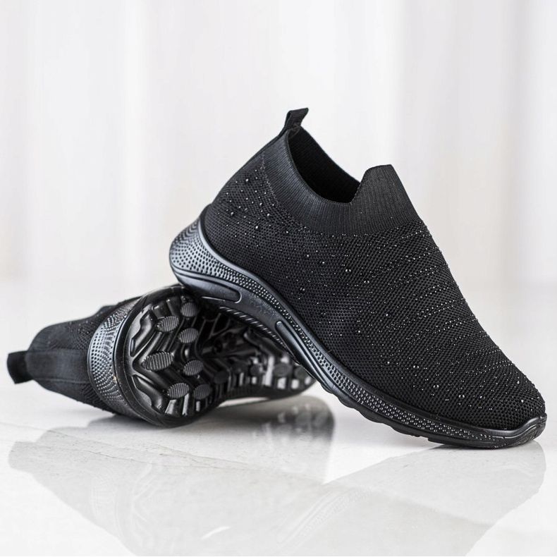 SHELOVET Sneakers Con Cristalli nero 1