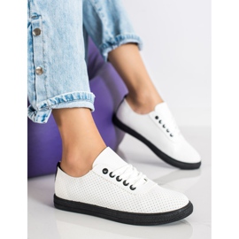 SHELOVET Sneakers traforate sulla piattaforma nera bianca 2