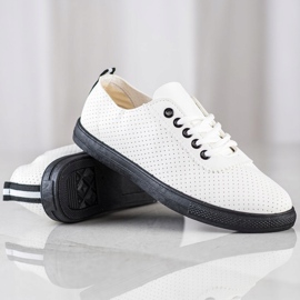 SHELOVET Sneakers traforate sulla piattaforma nera bianco 1