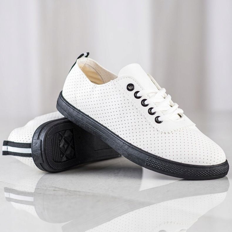 SHELOVET Sneakers traforate sulla piattaforma nera bianco 1