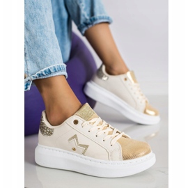 SHELOVET Sneakers alla moda sulla piattaforma beige 2