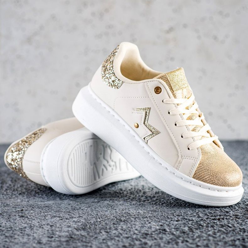 SHELOVET Sneakers alla moda sulla piattaforma beige 1