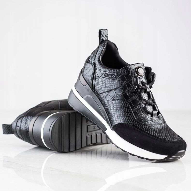 Sneakers con zeppa VINCEZA nero 1
