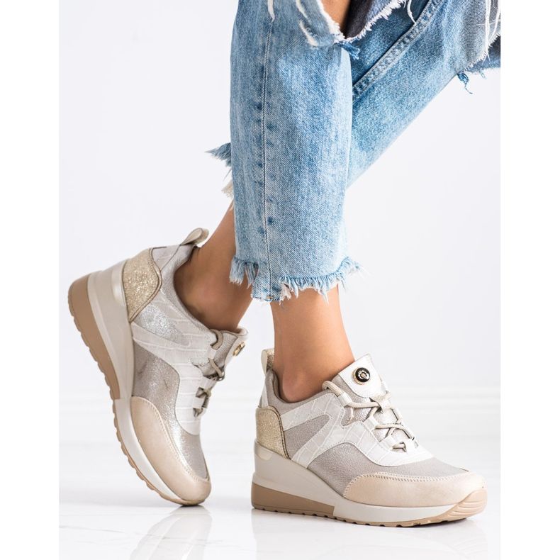 Sneakers con zeppa VINCEZA beige 1
