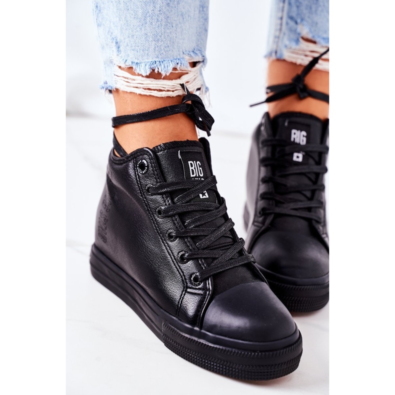 Sneakers in pelle con zeppa Big Star EE274127 Nero 1