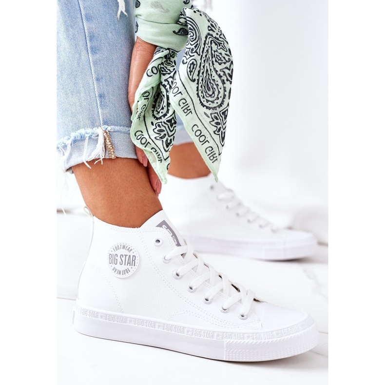 Sneakers alte da donna Big Star GG274016 Bianche bianco 2