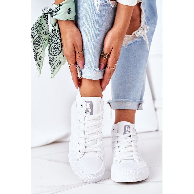 Sneakers alte da donna Big Star GG274016 Bianche bianca 1